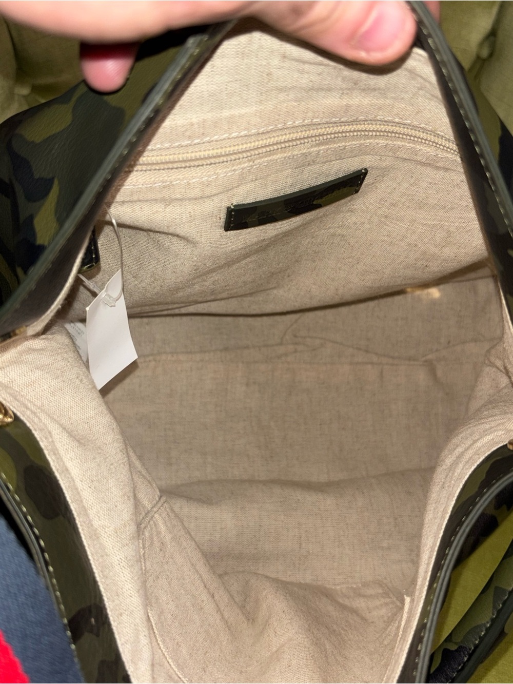 Mark and Graham Slouch Handbag Bag Purse Green /Brown Camouflage - Picture 11 of 14